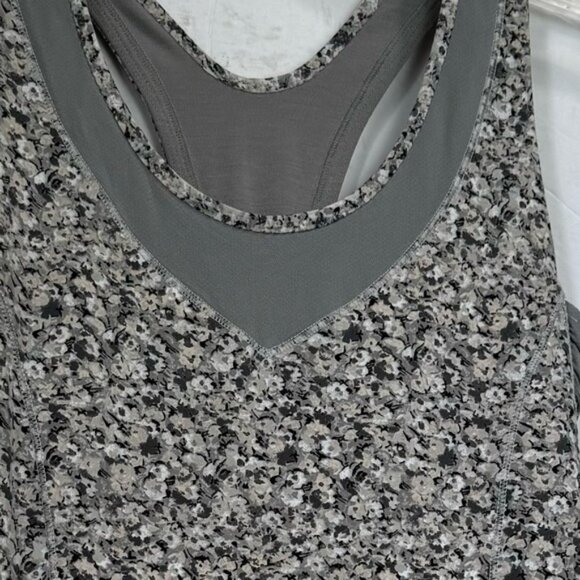 Lululemon Tone It Tank Top Bra Stretch Mesh Pocket Ruched Run Yoga Neutral Crew - Picture 13 of 16